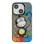 Serie di dipinti a olio con motivo animale PC + custodia per telefono in TPU, For iPhone 15 Plus