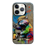 Serie di dipinti a olio con motivo animale PC + custodia per telefono in TPU, For iPhone 11 Pro Max