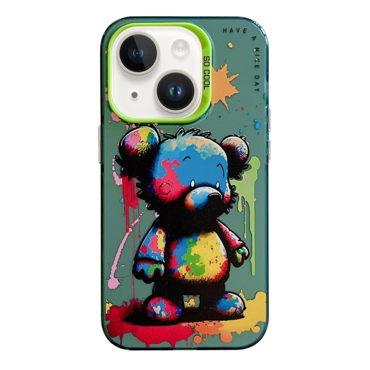 Serie di dipinti a olio con motivo animale PC + custodia per telefono in TPU, For iPhone 14 Plus