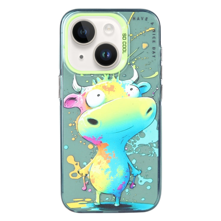 Serie di dipinti a olio con motivo animale PC + custodia per telefono in TPU, For iPhone 14 Plus