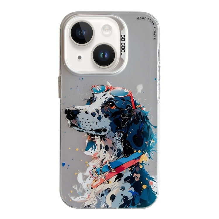 Serie di dipinti a olio con motivo animale PC + custodia per telefono in TPU, For iPhone 14 Plus