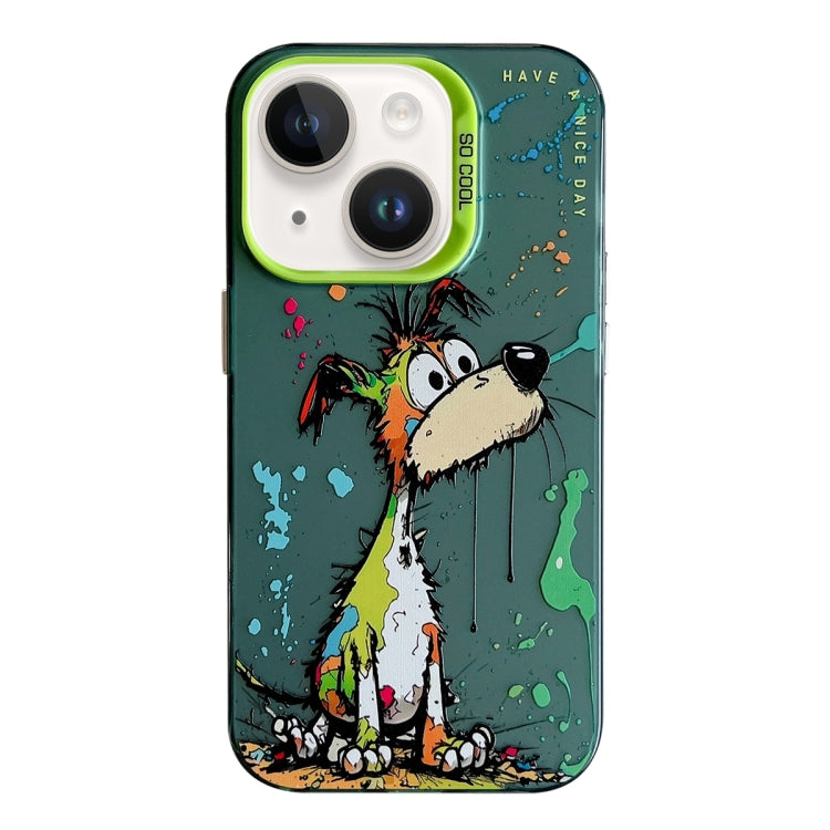 Serie di dipinti a olio con motivo animale PC + custodia per telefono in TPU, For iPhone 14 Plus