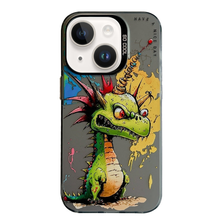 Serie di dipinti a olio con motivo animale PC + custodia per telefono in TPU, For iPhone 14 Plus