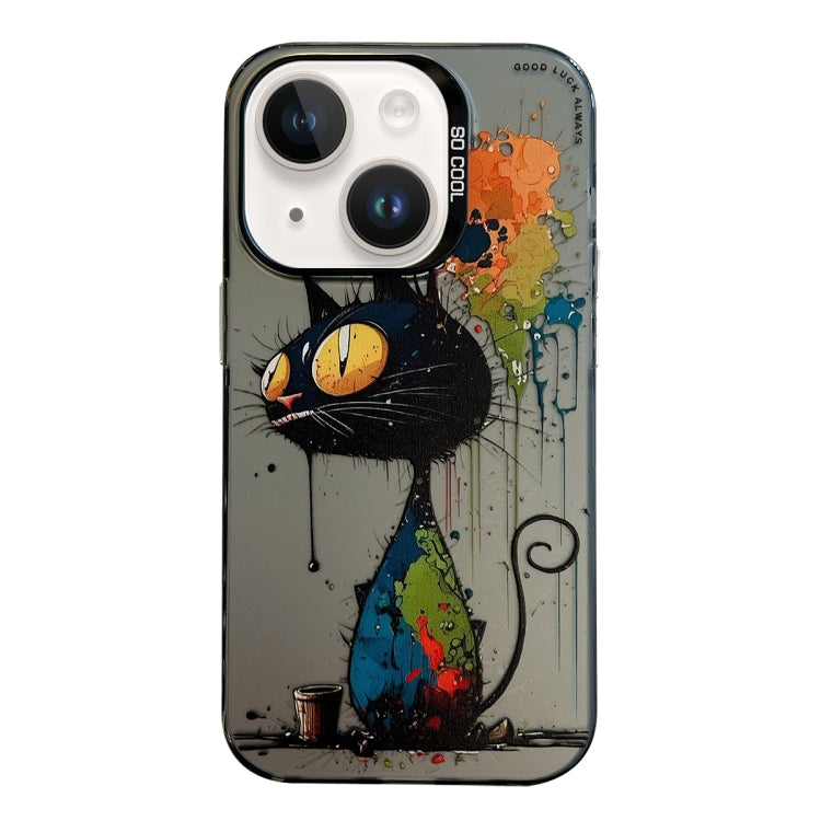 Serie di dipinti a olio con motivo animale PC + custodia per telefono in TPU, For iPhone 14 Plus