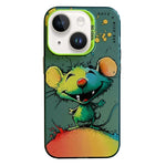 Serie di dipinti a olio con motivo animale PC + custodia per telefono in TPU, For iPhone 14 Plus