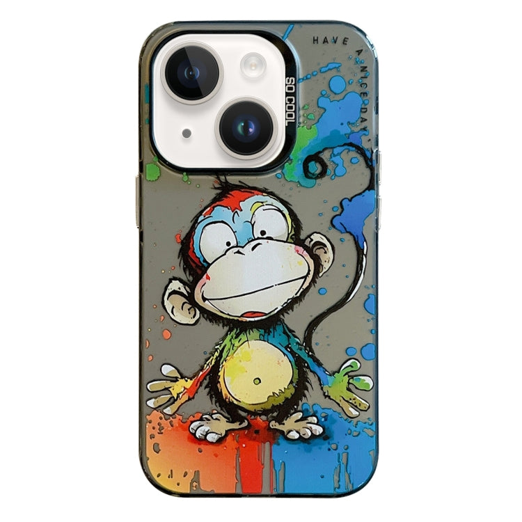 Serie di dipinti a olio con motivo animale PC + custodia per telefono in TPU, For iPhone 14 Plus