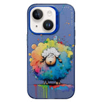Serie di dipinti a olio con motivo animale PC + custodia per telefono in TPU, For iPhone 14 Plus