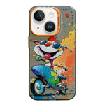 Serie di dipinti a olio con motivo animale PC + custodia per telefono in TPU, For iPhone 14 Plus