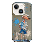 Serie di dipinti a olio con motivo animale PC + custodia per telefono in TPU, For iPhone 14 Plus