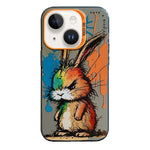 Serie di dipinti a olio con motivo animale PC + custodia per telefono in TPU, For iPhone 14 Plus