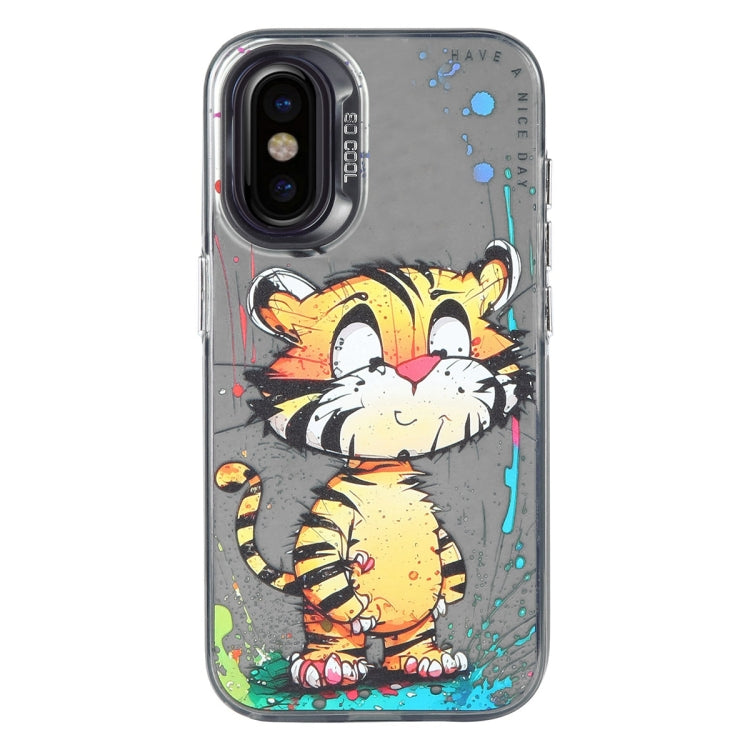 Serie di dipinti a olio con motivo animale PC + custodia per telefono in TPU, For iPhone X / XS