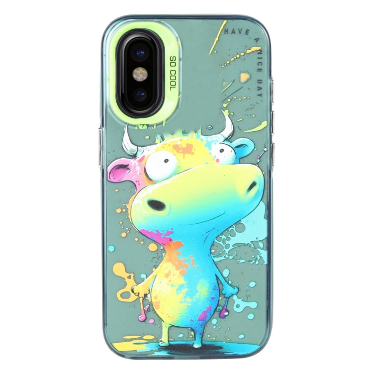 Serie di dipinti a olio con motivo animale PC + custodia per telefono in TPU, For iPhone X / XS