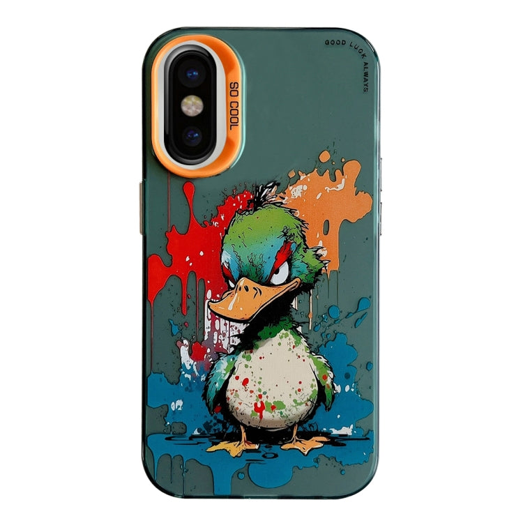 Serie di dipinti a olio con motivo animale PC + custodia per telefono in TPU, For iPhone X / XS