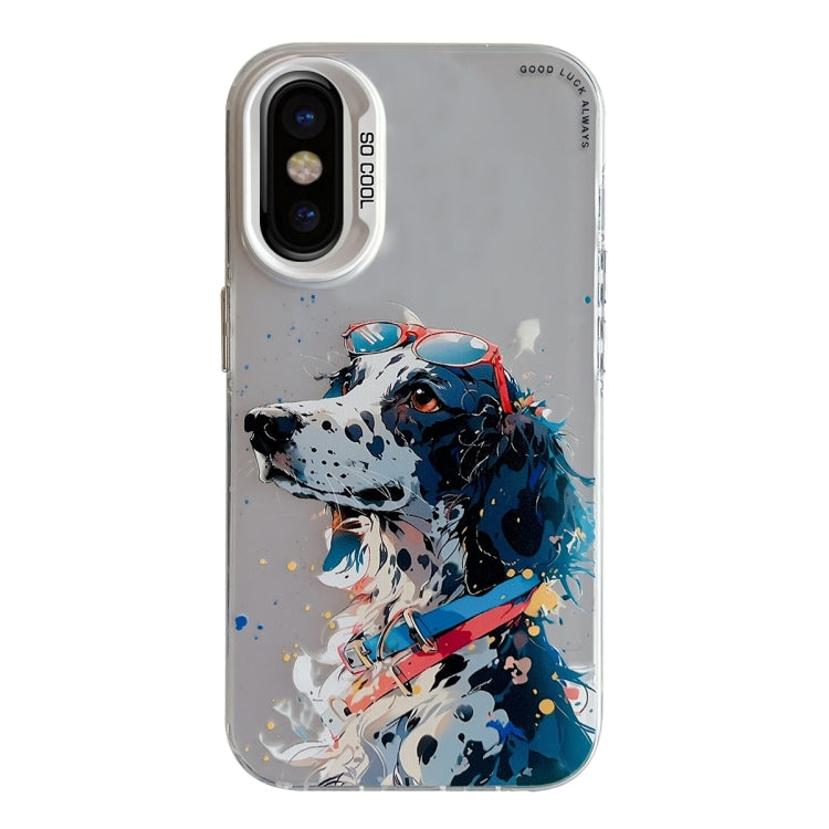 Serie di dipinti a olio con motivo animale PC + custodia per telefono in TPU, For iPhone X / XS