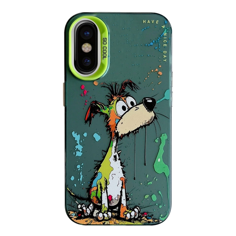 Serie di dipinti a olio con motivo animale PC + custodia per telefono in TPU, For iPhone X / XS