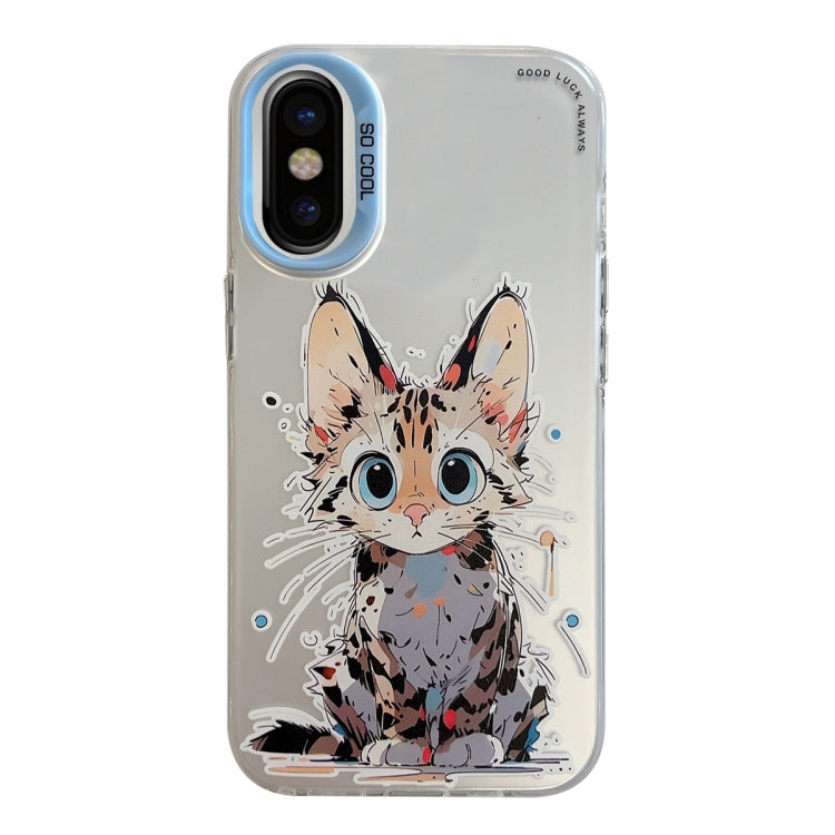 Serie di dipinti a olio con motivo animale PC + custodia per telefono in TPU, For iPhone X / XS