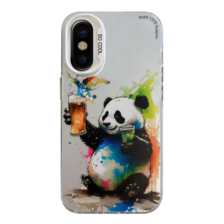 Serie di dipinti a olio con motivo animale PC + custodia per telefono in TPU, For iPhone X / XS