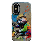 Serie di dipinti a olio con motivo animale PC + custodia per telefono in TPU, For iPhone X / XS