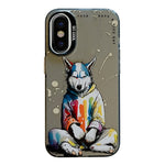 Serie di dipinti a olio con motivo animale PC + custodia per telefono in TPU, For iPhone X / XS