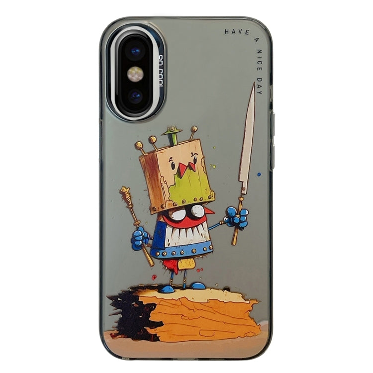 Serie di dipinti a olio con motivo animale PC + custodia per telefono in TPU, For iPhone X / XS