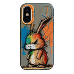 Serie di dipinti a olio con motivo animale PC + custodia per telefono in TPU, For iPhone X / XS