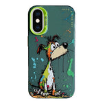 Serie di dipinti a olio con motivo animale PC + custodia per telefono in TPU, For iPhone XS Max