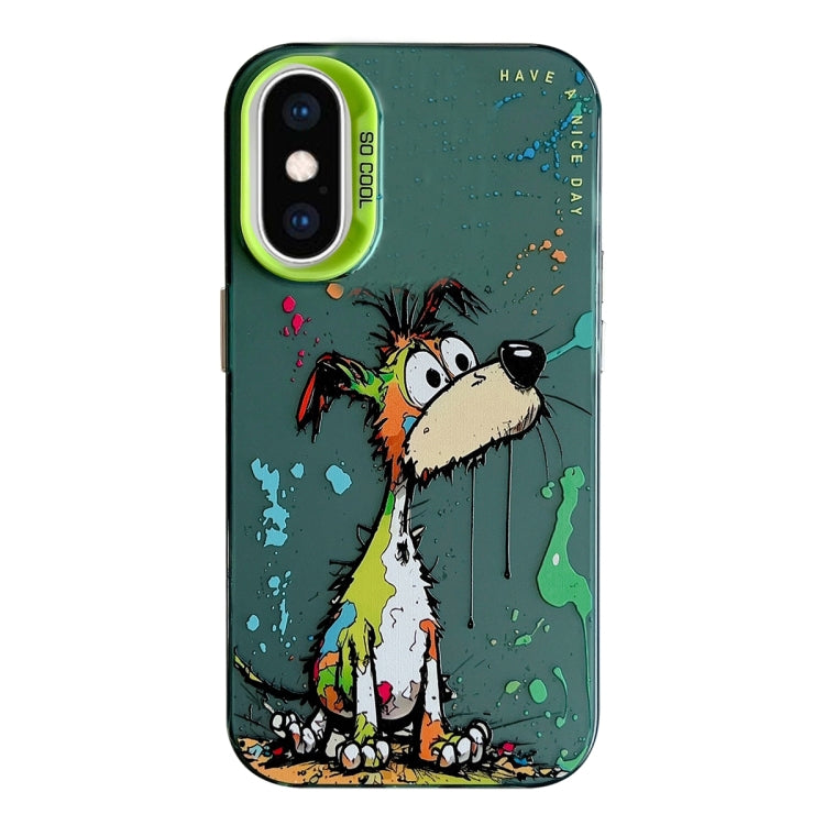 Serie di dipinti a olio con motivo animale PC + custodia per telefono in TPU, For iPhone XS Max