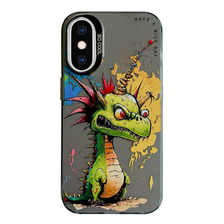 Serie di dipinti a olio con motivo animale PC + custodia per telefono in TPU, For iPhone XS Max