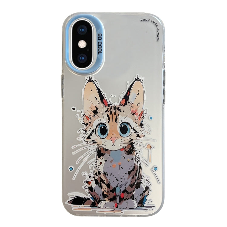Serie di dipinti a olio con motivo animale PC + custodia per telefono in TPU, For iPhone XS Max