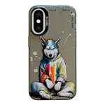 Serie di dipinti a olio con motivo animale PC + custodia per telefono in TPU, For iPhone XS Max