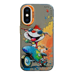 Serie di dipinti a olio con motivo animale PC + custodia per telefono in TPU, For iPhone XS Max