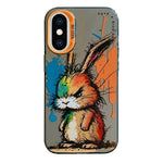Serie di dipinti a olio con motivo animale PC + custodia per telefono in TPU, For iPhone XS Max
