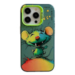 Serie di dipinti a olio con motivo animale PC + custodia per telefono in TPU, For iPhone 16 Pro
