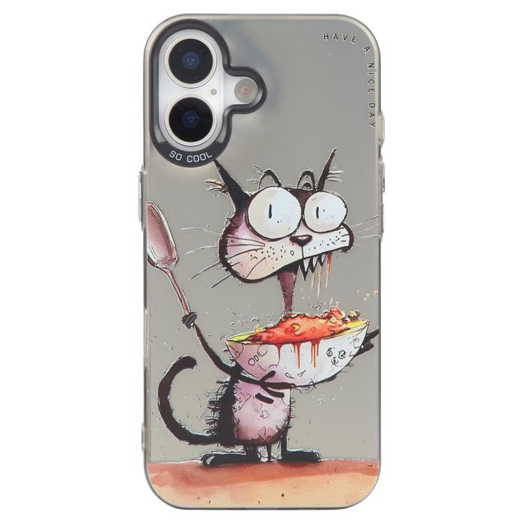 Serie di dipinti a olio con motivo animale PC + custodia per telefono in TPU, For iPhone 16 Plus