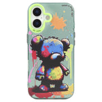 Serie di dipinti a olio con motivo animale PC + custodia per telefono in TPU, For iPhone 16 Plus