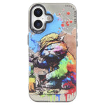 Serie di dipinti a olio con motivo animale PC + custodia per telefono in TPU, For iPhone 16 Plus