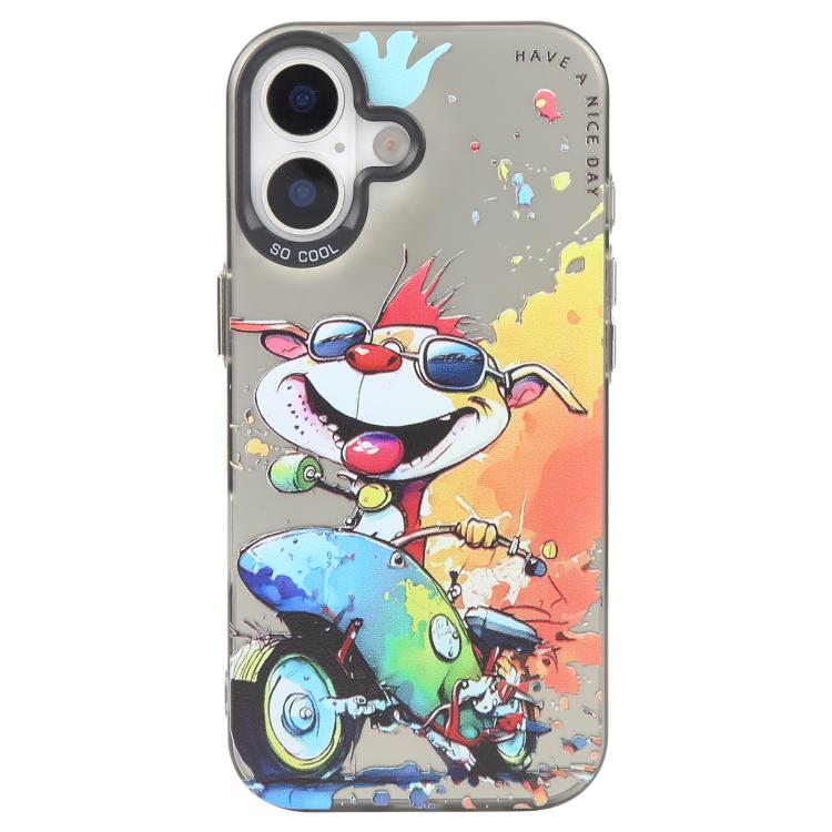 Serie di dipinti a olio con motivo animale PC + custodia per telefono in TPU, For iPhone 16 Plus