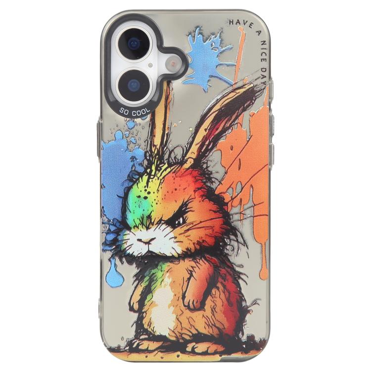 Serie di dipinti a olio con motivo animale PC + custodia per telefono in TPU, For iPhone 16 Plus