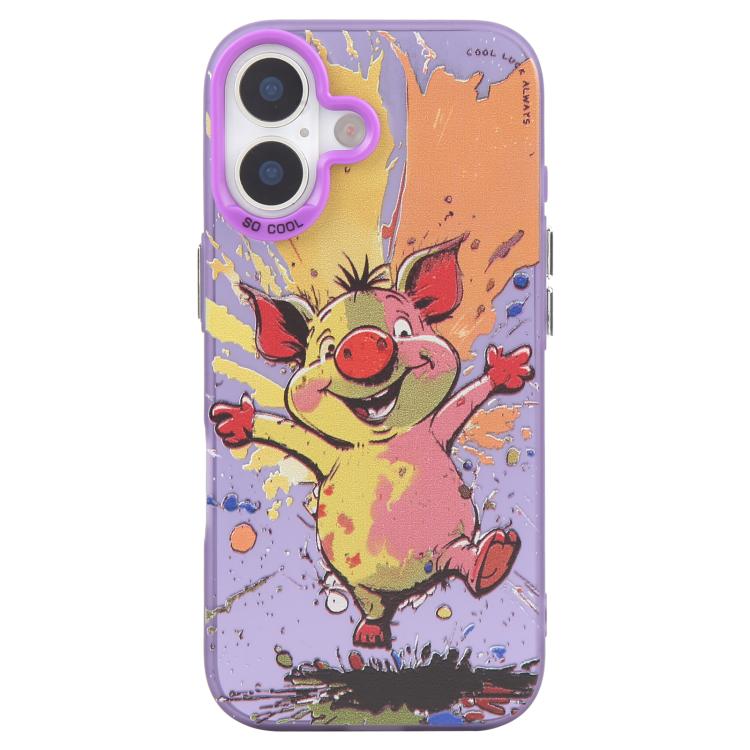 Serie di dipinti a olio con motivo animale PC + custodia per telefono in TPU, For iPhone 16