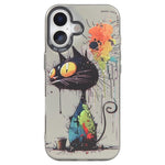 Serie di dipinti a olio con motivo animale PC + custodia per telefono in TPU, For iPhone 16