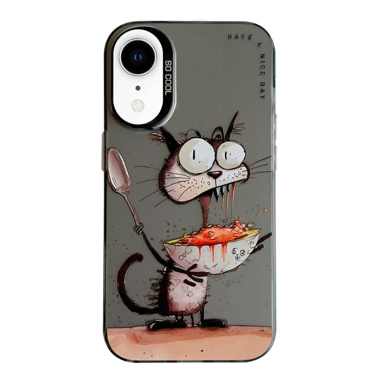 Serie di dipinti a olio con motivo animale PC + custodia per telefono in TPU, For iPhone XR