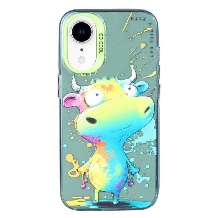 Serie di dipinti a olio con motivo animale PC + custodia per telefono in TPU, For iPhone XR