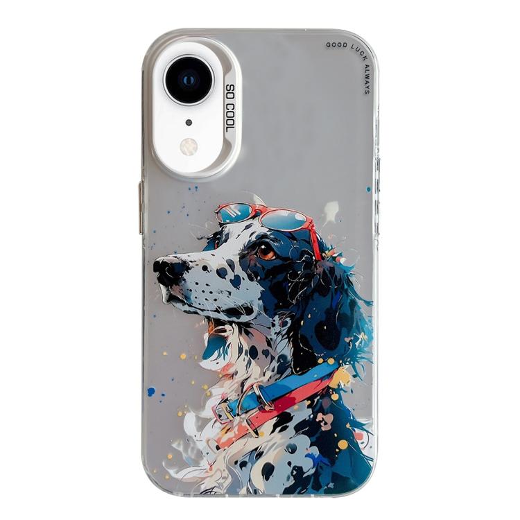 Serie di dipinti a olio con motivo animale PC + custodia per telefono in TPU, For iPhone XR