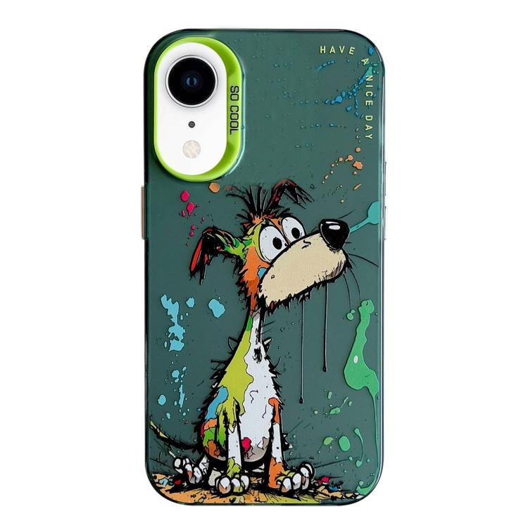 Serie di dipinti a olio con motivo animale PC + custodia per telefono in TPU, For iPhone XR