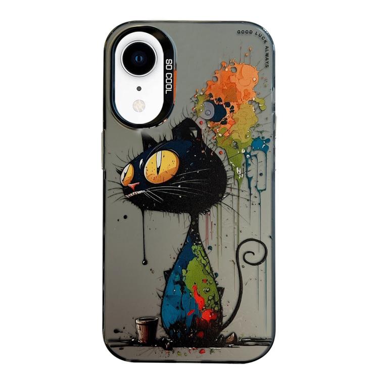 Serie di dipinti a olio con motivo animale PC + custodia per telefono in TPU, For iPhone XR