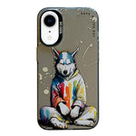 Serie di dipinti a olio con motivo animale PC + custodia per telefono in TPU, For iPhone XR