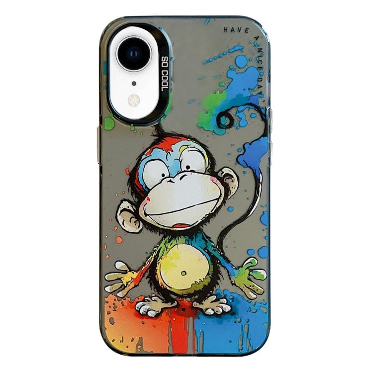 Serie di dipinti a olio con motivo animale PC + custodia per telefono in TPU, For iPhone XR