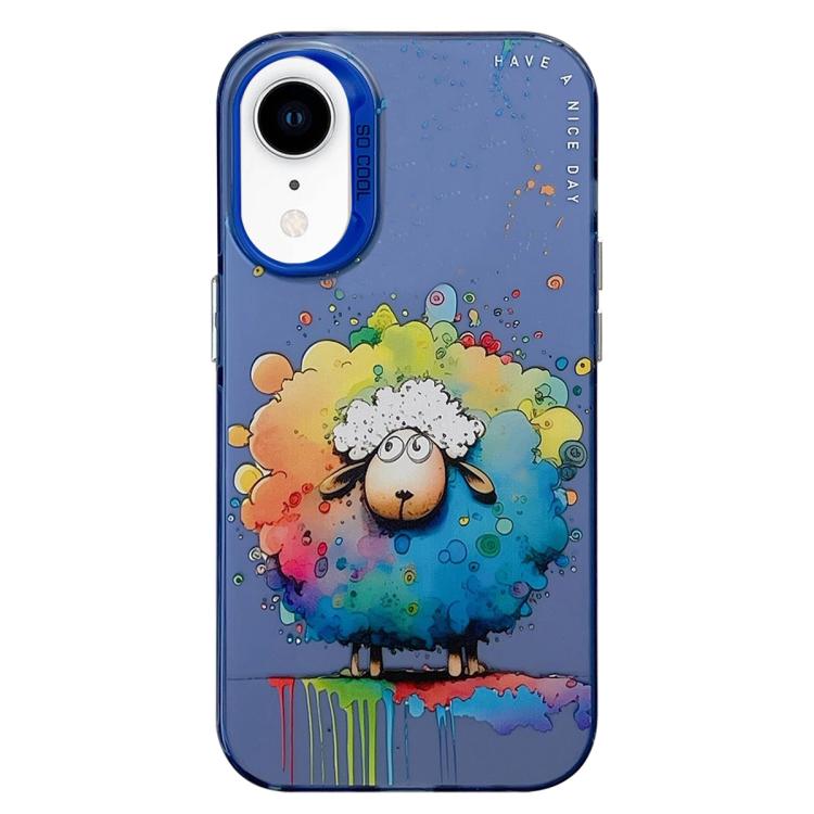 Serie di dipinti a olio con motivo animale PC + custodia per telefono in TPU, For iPhone XR