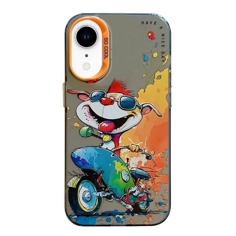 Serie di dipinti a olio con motivo animale PC + custodia per telefono in TPU, For iPhone XR