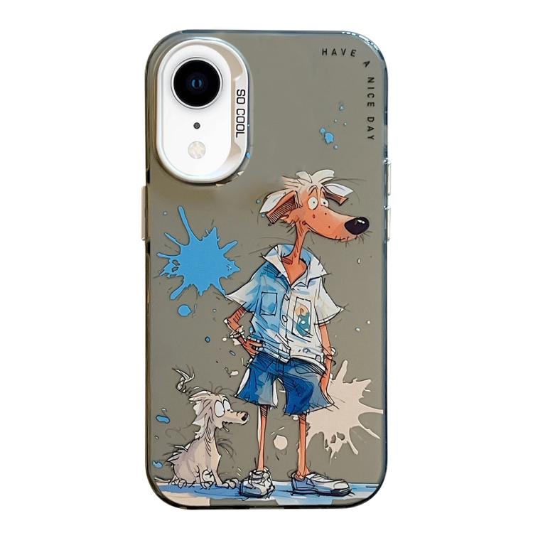 Serie di dipinti a olio con motivo animale PC + custodia per telefono in TPU, For iPhone XR
